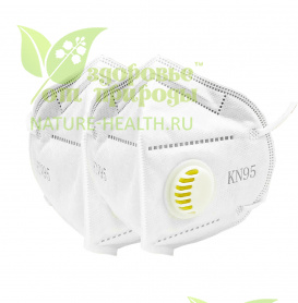 картинка Респиратор защитный белый KN95 с клапаном от магазина ТД Здоровье от Природы