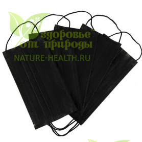 картинка Маска четырехслойная черная СпецМедЗащита 50 шт от магазина ТД Здоровье от Природы